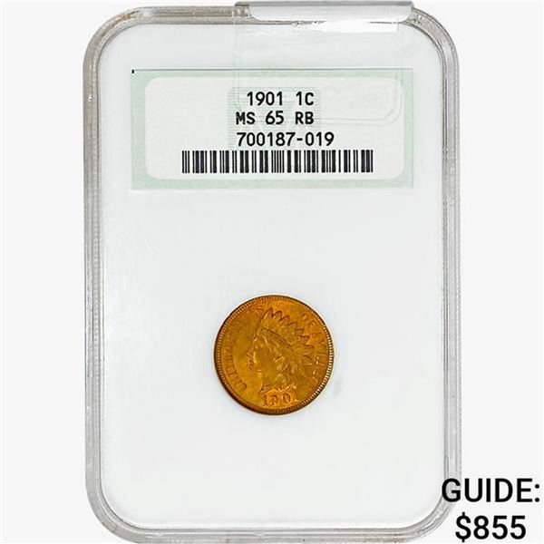 1901 Indian Head Cent NGC MS65 RB