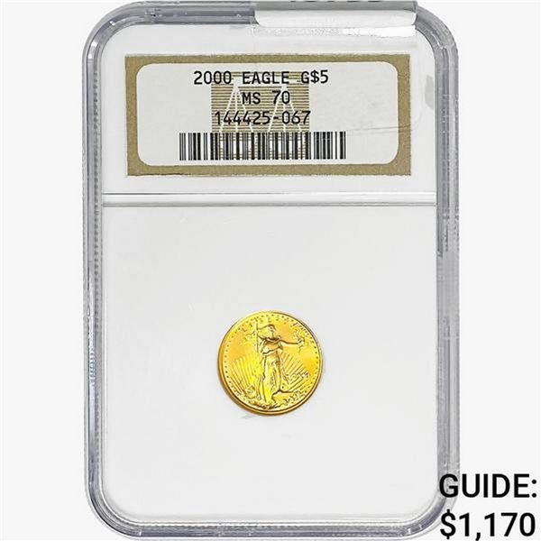 2000 1/10oz Gold $5 Eagle NGC MS70