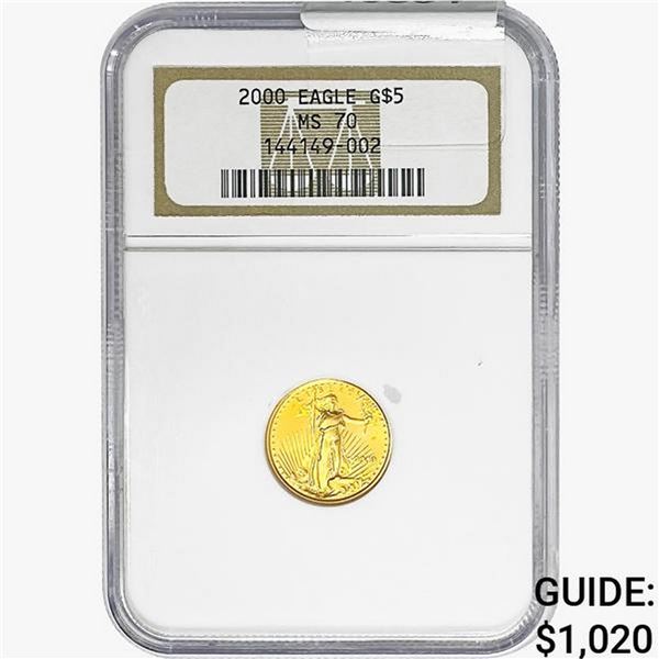 2000 1/10oz Gold $5 Eagle  NGC MS70