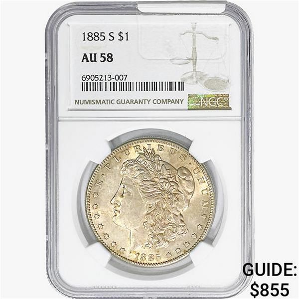 1885-S Morgan Silver Dollar NGC AU58