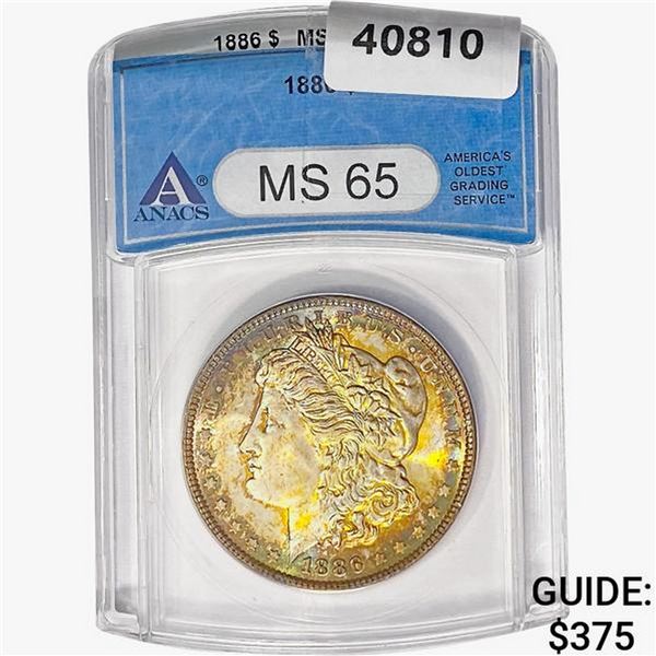 1886 Morgan Silver Dollar ANACS MS65