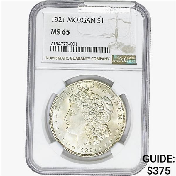 1921 Morgan Silver Dollar NGC MS65