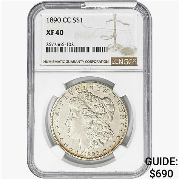 1890-CC Morgan Silver Dollar NGC XF40