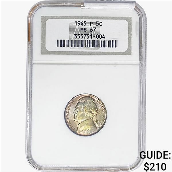 1945-P Jefferson Nickel NGC MS67