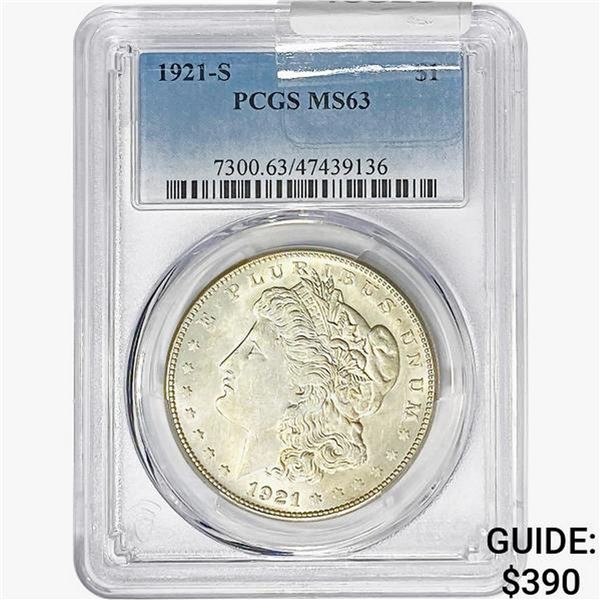 1921-S Morgan Silver Dollar PCGS MS63