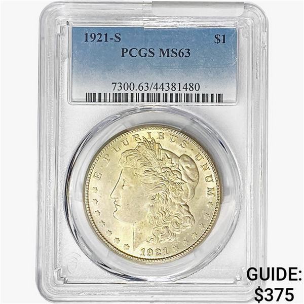 1921-S Morgan Silver Dollar PCGS MS63