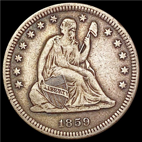 1859-O Seated Liberty Quarter LIGHTLY CIRCULATED