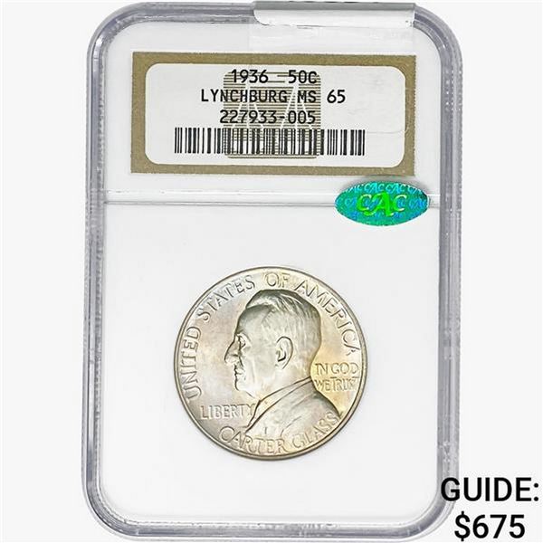 1936 CAC Lynchburg Half Dollar NGC MS65