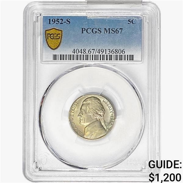 1952-S Jefferson Nickel PCGS MS67