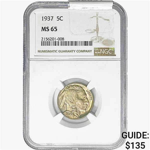1937 Buffalo Nickel NGC MS65
