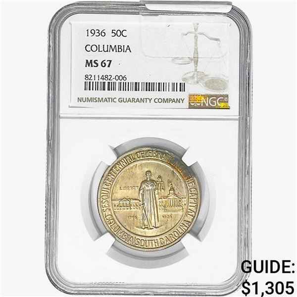 1936 Columbia Half Dollar NGC MS67