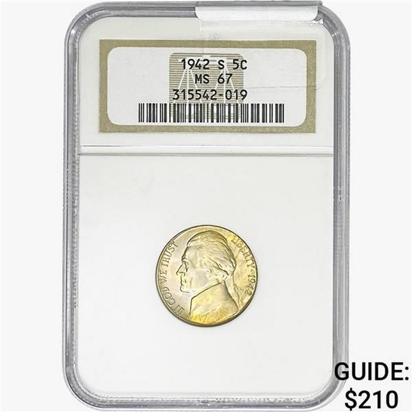 1942-S Jefferson Nickel NGC MS67
