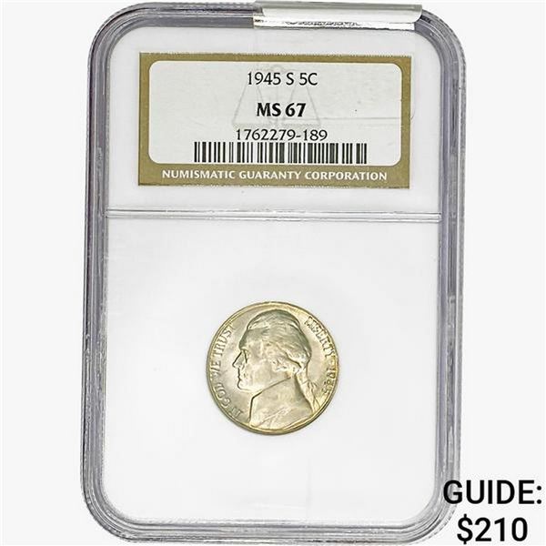 1945-S Jefferson Nickel NGC MS67