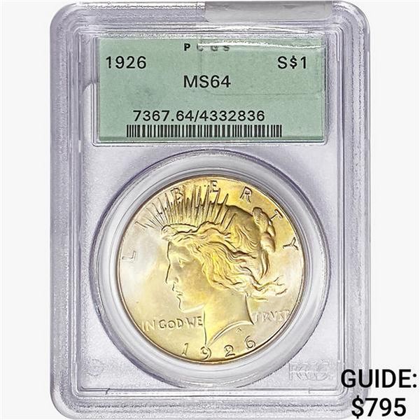 1926 Silver Peace Dollar PCGS MS64