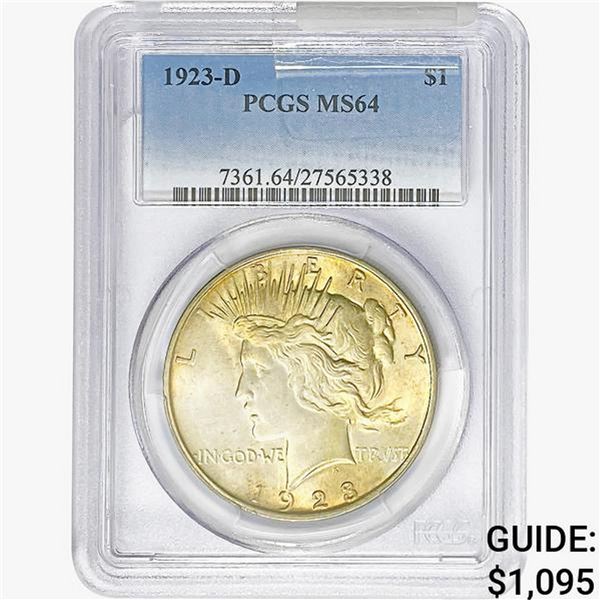 1923-D Silver Peace Dollar PCGS MS64