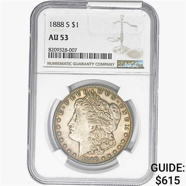 1888-S Morgan Silver Dollar NGC AU53