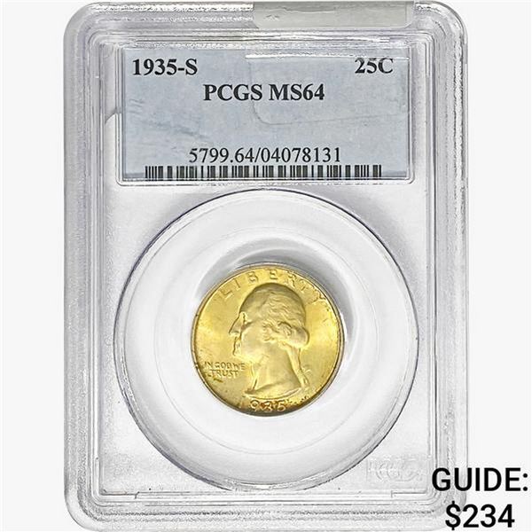 1935-S Washington Silver Quarter PCGS MS64