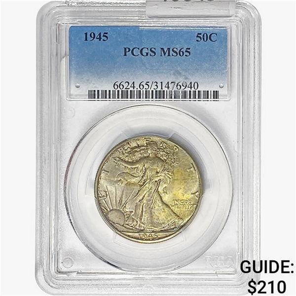1945 Walking Liberty Half Dollar PCGS MS65