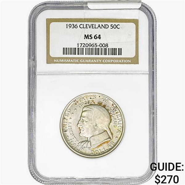 1936 Cleveland Half Dollar NGC MS64