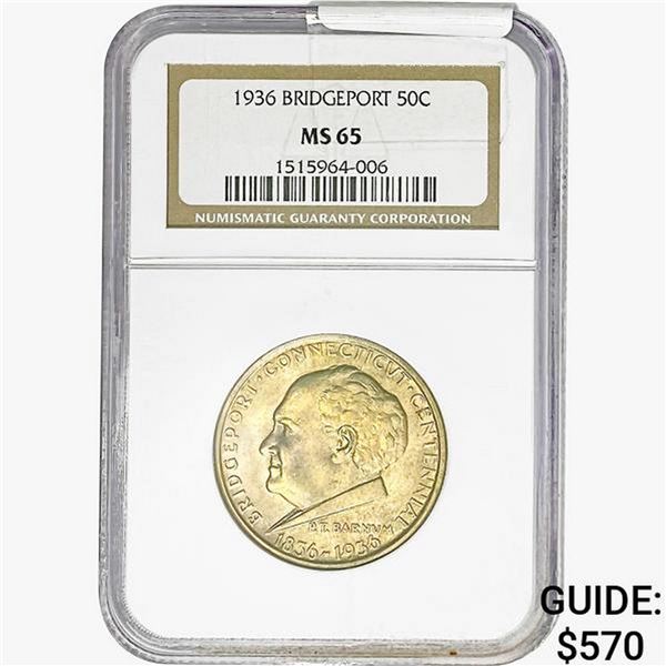 1936 Bridgeport Half Dollar NGC MS65