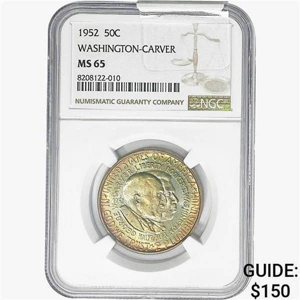 1952 Washington Carver Half Dollar NGC MS65