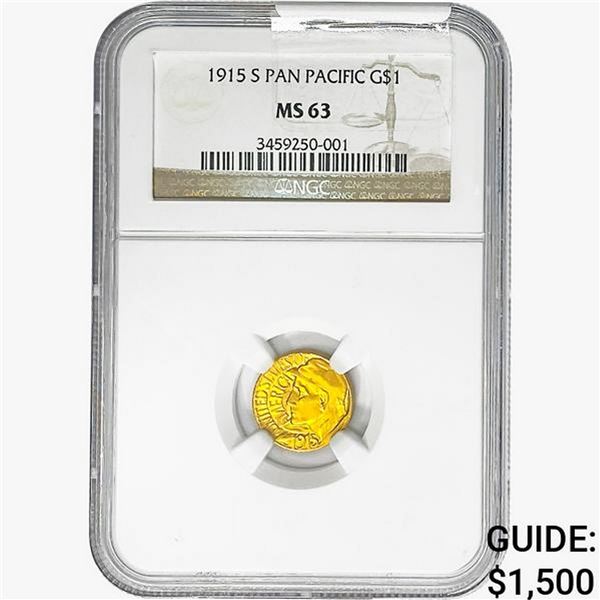 1915-S Pan-Pac Rare Gold Dollar NGC MS63