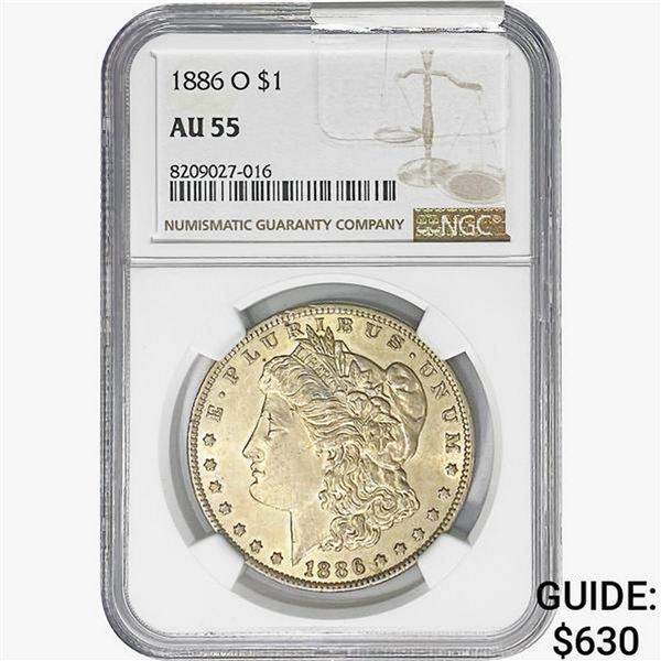 1886-O Morgan Silver Dollar NGC AU55