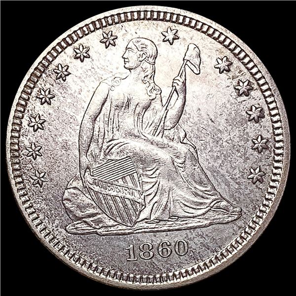 1860 Seated Liberty Quarter CHOICE AU