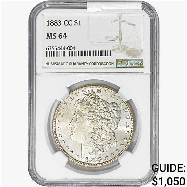 1883-CC Morgan Silver Dollar NGC MS64