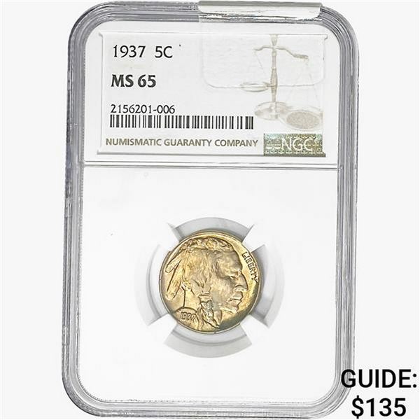 1937 Buffalo Nickel NGC MS65