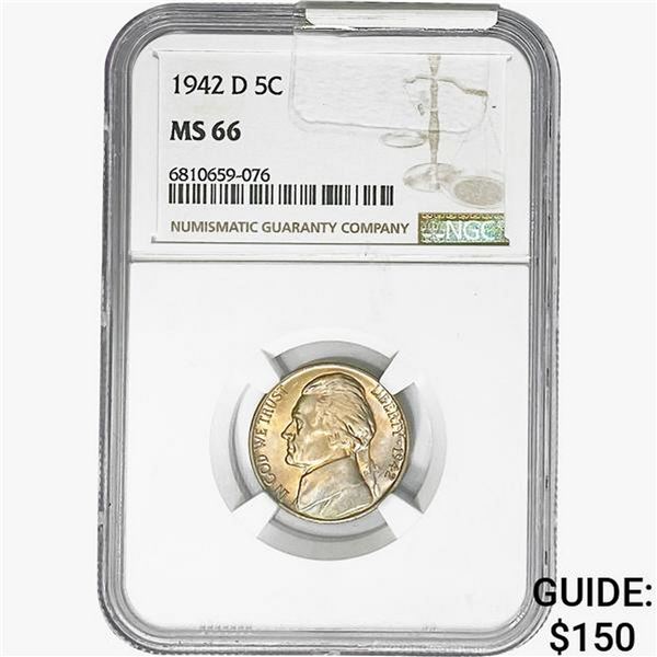 1942-D Jefferson Nickel NGC MS66