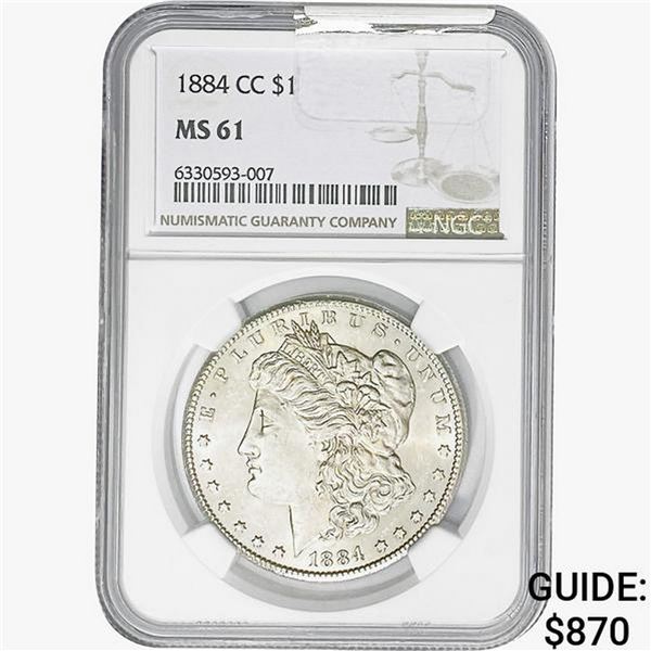 1884-CC Morgan Silver Dollar NGC MS61