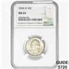 Image 1 : 1934-D Washington Silver Quarter NGC MS63