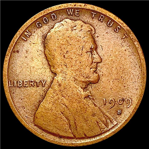 1909-S SVOB Wheat Cent NICELY CIRCULATED