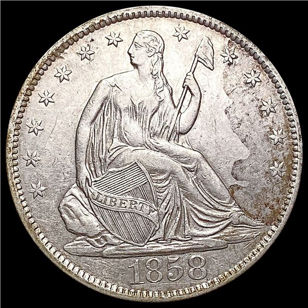 1858-O Seated Liberty Half Dollar CHOICE AU