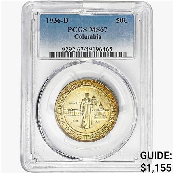 1936-D Columbia Half Dollar PCGS MS67