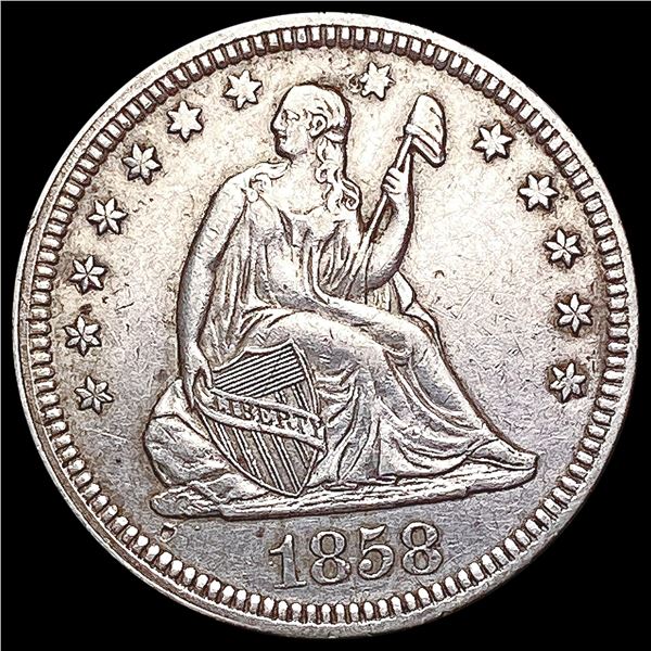 1858 Seated Liberty Quarter CLOSELY UNCIRCULATED