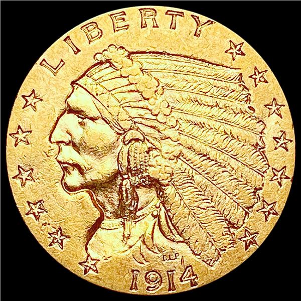 1914 $2.50 Gold Quarter Eagle CHOICE AU