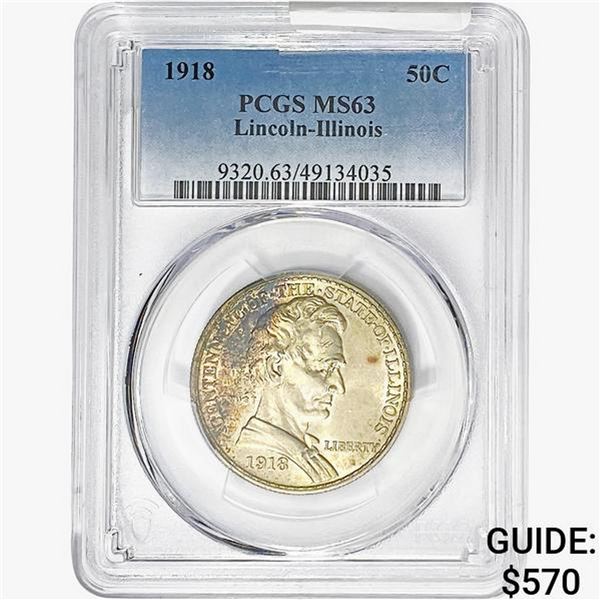 1918 Illinois Half Dollar PCGS MS63