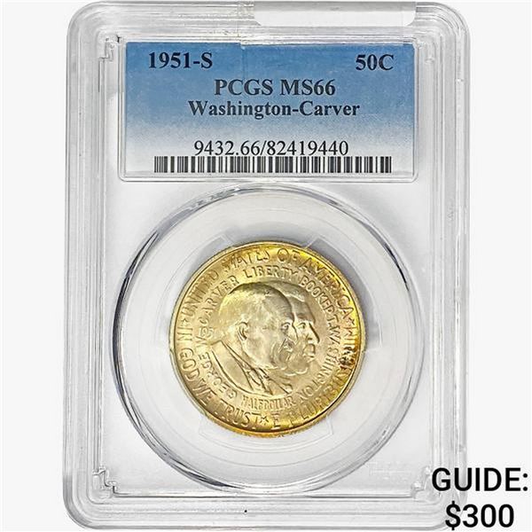 1951-S Washington Carver Half Dollar PCGS MS66