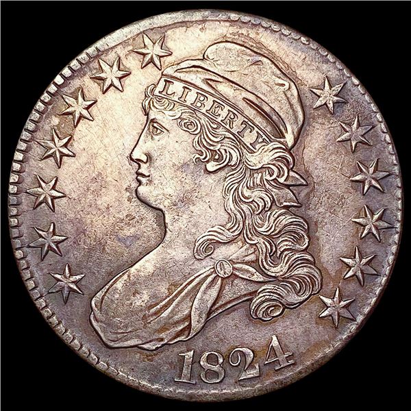 1824 Capped Bust Half Dollar NEARLY UNCIRCULATED