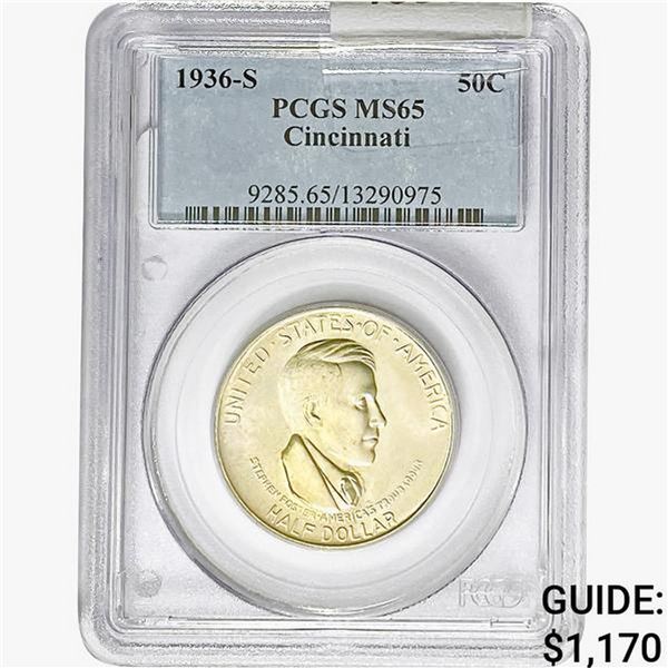 1936-S Cincinatti Half Dollar PCGS MS65