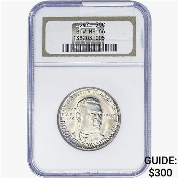 1947 Booker T Half Dollar NGC MS66