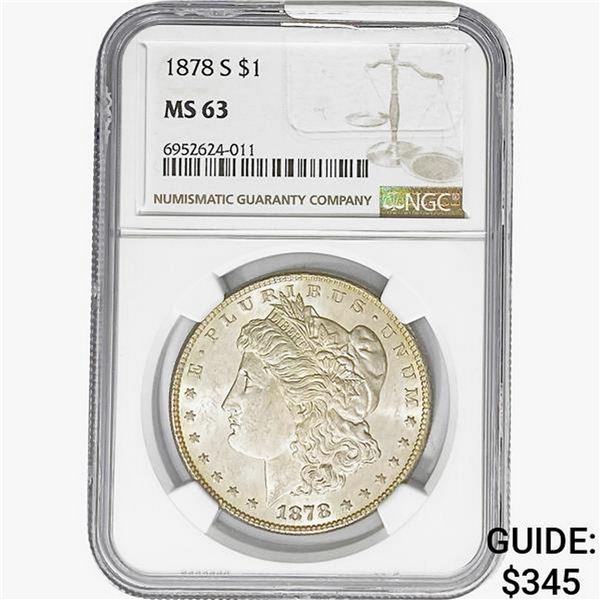 1878-S Morgan Silver Dollar NGC MS63