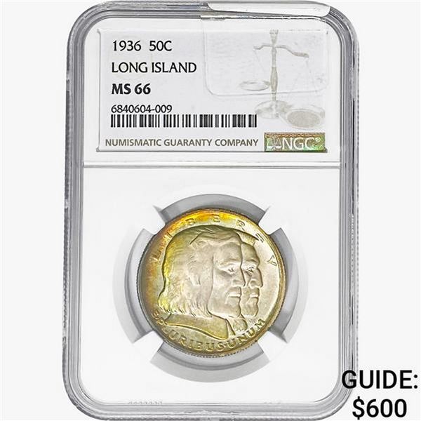 1936 Long Island Half Dollar NGC MS66