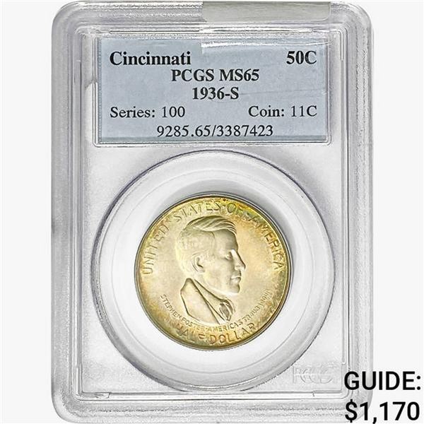 1936-S Cincinatti Half Dollar PCGS MS65