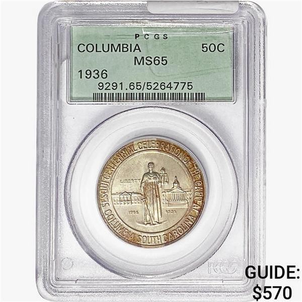 1936 Columbia Half Dollar PCGS MS65