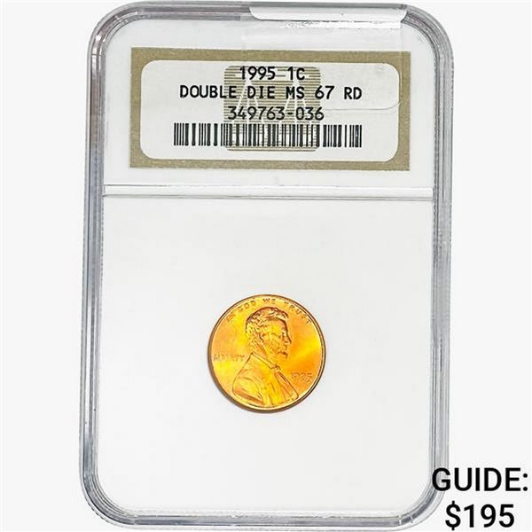 1995 Lincoln Memorial Cent NGC MS67 DBL Die RD