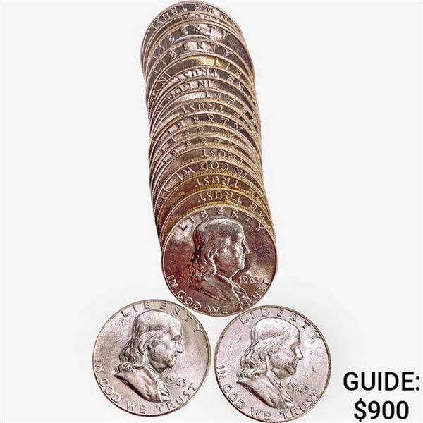 1963 BU Roll of Franklin Half Dollars [20 Coins]