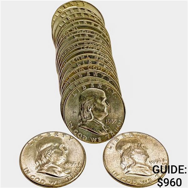1955 BU Roll of Franklin Half Dollars [20 Coins]